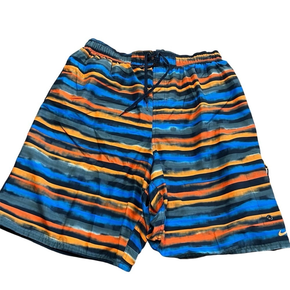 Nike Men's Swim Board Shorts Multicolor Abstract Pattern Size XXL Drawstring